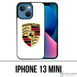 Coque iPhone 13 Mini - Porsche Logo Blanc