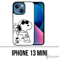 Custodia Mini per iPhone 13 - Snoopy Nero Bianco