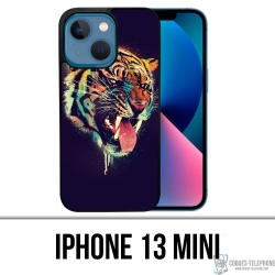 Coque iPhone 13 Mini - Tigre Peinture