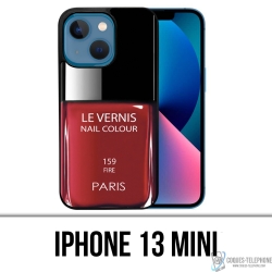 Funda Mini para iPhone 13 - Charol Rojo París