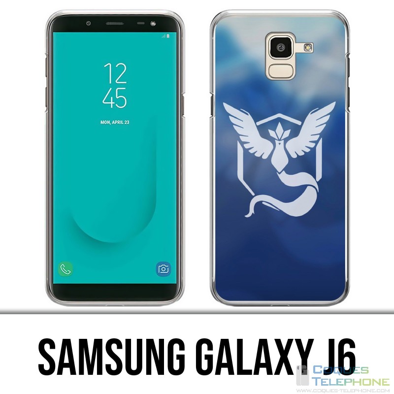 Samsung Galaxy J6 Hülle - Pokemon Go Team Blue Grunge