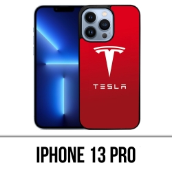 Coque iPhone 13 Pro - Tesla Logo Rouge