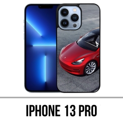 Coque iPhone 13 Pro - Tesla Model 3 Rouge