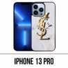 Coque iPhone 13 Pro - YSL Yves Saint Laurent Marbre Fleurs