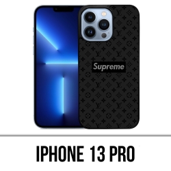 Coque iPhone 13 Pro - Supreme Vuitton Black