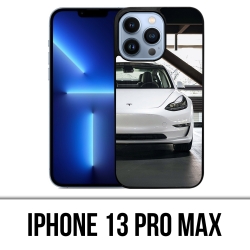 Custodia per iPhone 13 Pro Max - Tesla Model 3 bianca