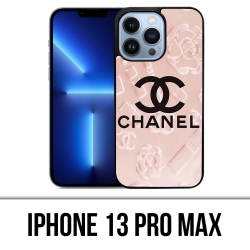 Coque iPhone 13 Pro Max - Chanel Fond Rose