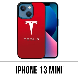 Funda Mini para iPhone 13 - Logo Tesla Rojo
