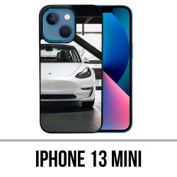 Coque iPhone 13 Mini - Tesla Model 3 Blanc