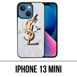 Coque iPhone 13 Mini - YSL Yves Saint Laurent Marbre Fleurs