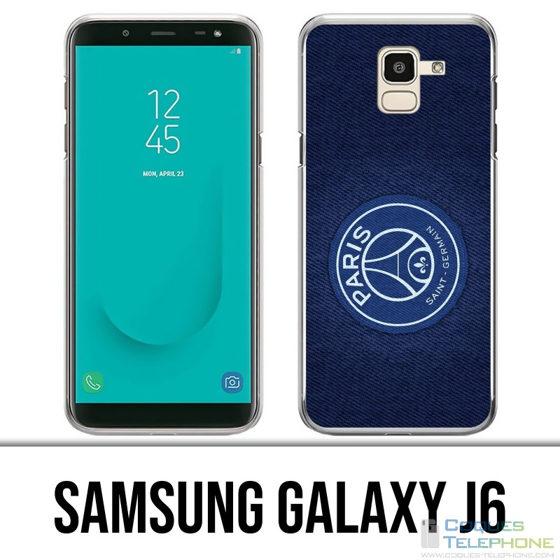 Coque Samsung Galaxy J6 - PSG Minimalist Fond Bleu