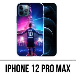 Coque iPhone 12 Pro Max - Messi PSG Paris Tour Eiffel