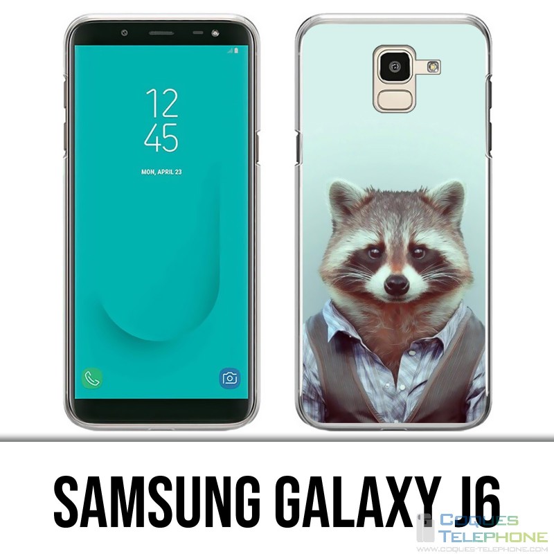 Samsung Galaxy J6 Hülle - Waschbär Kostüm