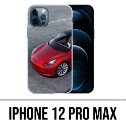 Coque iPhone 12 Pro Max - Tesla Model 3 Rouge