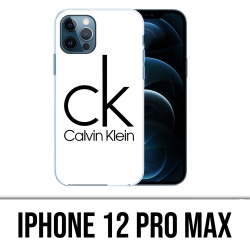 Coque iPhone 12 Pro Max - Calvin Klein Logo Blanc
