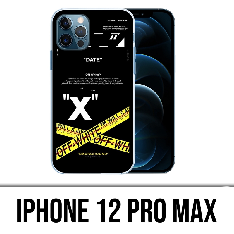 Custodia per iPhone 12 Pro Max - Linee incrociate bianco sporco