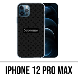 Coque iPhone 12 Pro Max - Supreme Vuitton Black