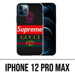Coque iPhone 12 Pro Max - Versace Supreme Gucci