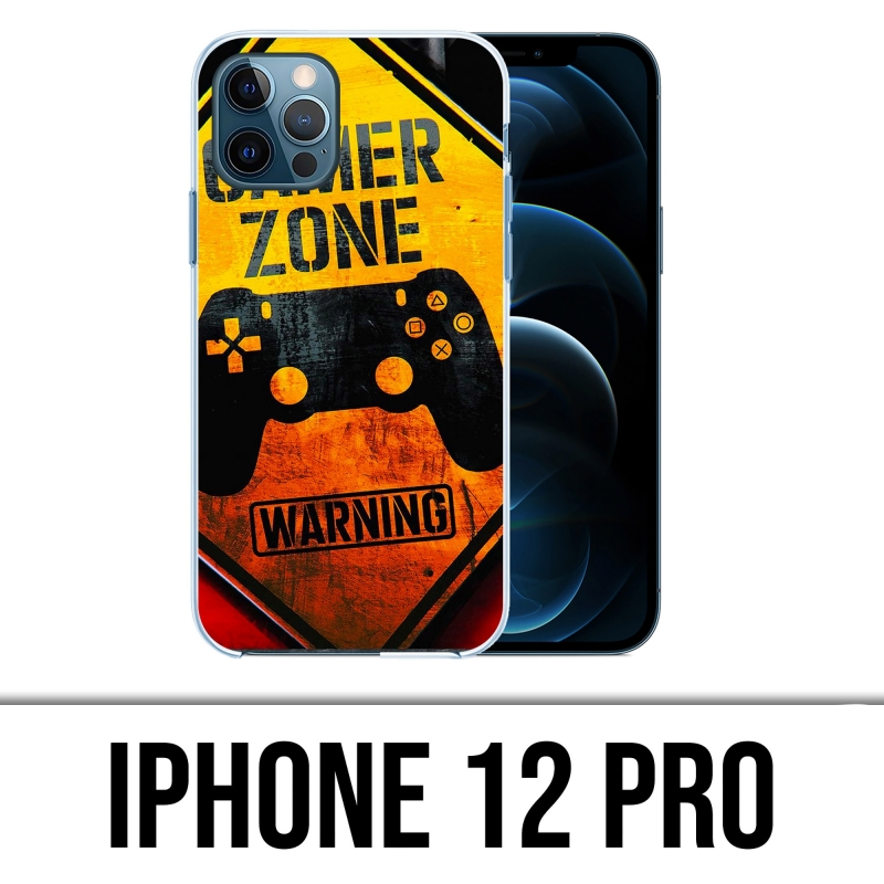 Coque iPhone 12 Pro - Gamer Zone Warning