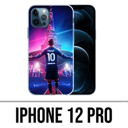 Coque iPhone 12 Pro - Messi PSG Paris Tour Eiffel