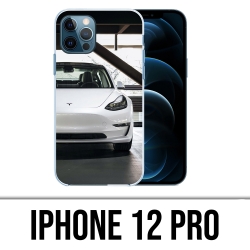 IPhone 12 Pro Case - Tesla Model 3 Weiß