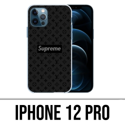 Coque iPhone 12 Pro - Supreme Vuitton Black