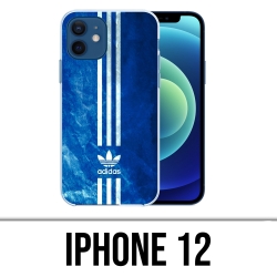 Coque iPhone 12 - Adidas Bandes Bleu