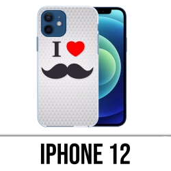 Coque iPhone 12 - I Love Moustache