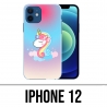 Coque iPhone 12 - Licorne Nuage