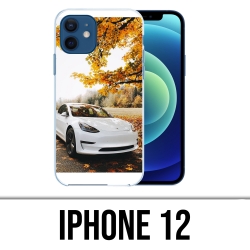 Coque iPhone 12 - Tesla Automne