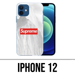 Coque iPhone 12 - Supreme Montagne Blanche