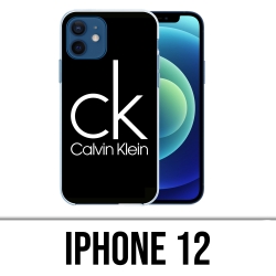 Coque iPhone 12 - Calvin Klein Logo Noir