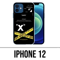 IPhone 12 Case - Weiß gekreuzte Linien