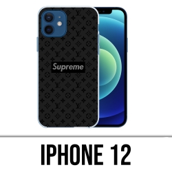 Coque iPhone 12 - Supreme Vuitton Black