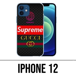 Coque iPhone 12 - Versace Supreme Gucci