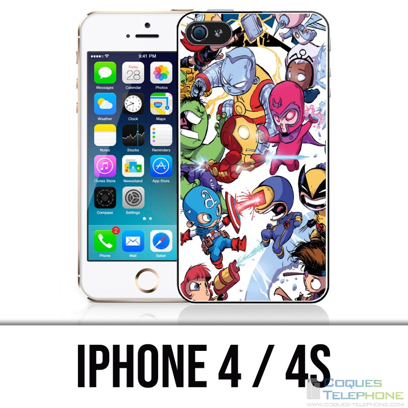 Custodia per iPhone 4 / 4S - Cute Marvel Heroes
