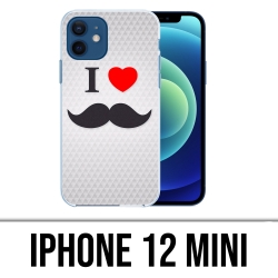Coque iPhone 12 mini - I Love Moustache