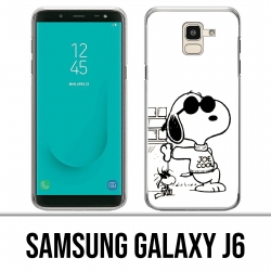 Carcasa Samsung Galaxy J6 - Snoopy Negro Blanco