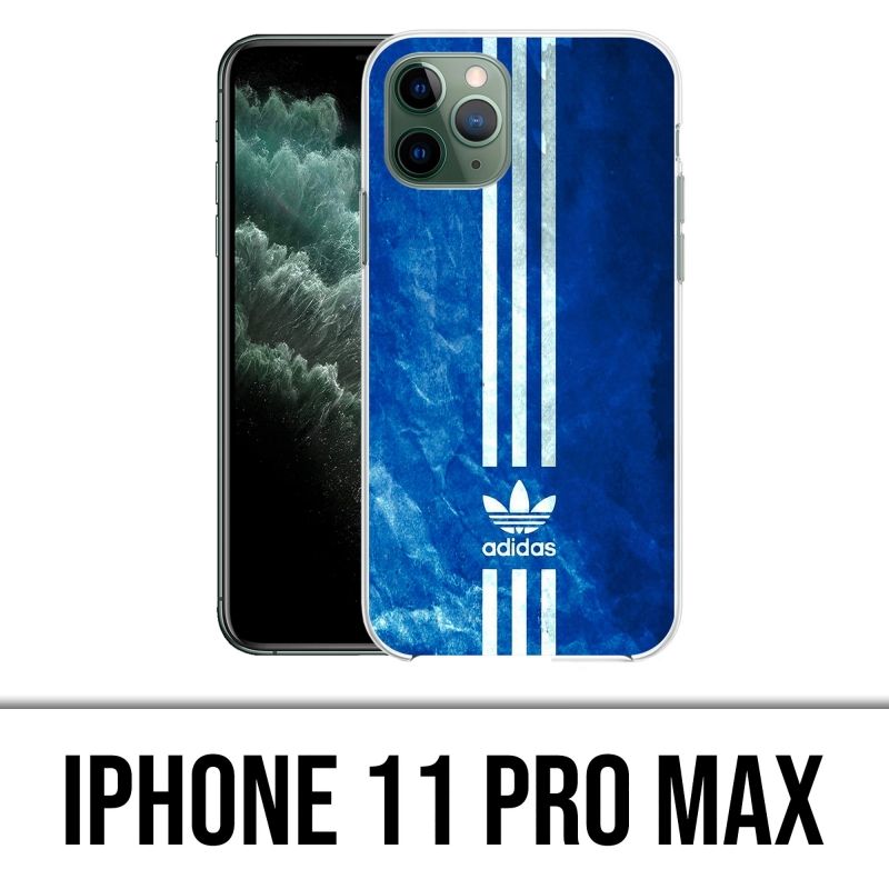 Coque iPhone 11 Pro Max - Adidas Bandes Bleu