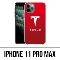 Custodia IPhone 11 Pro Max - Logo Tesla Rossa