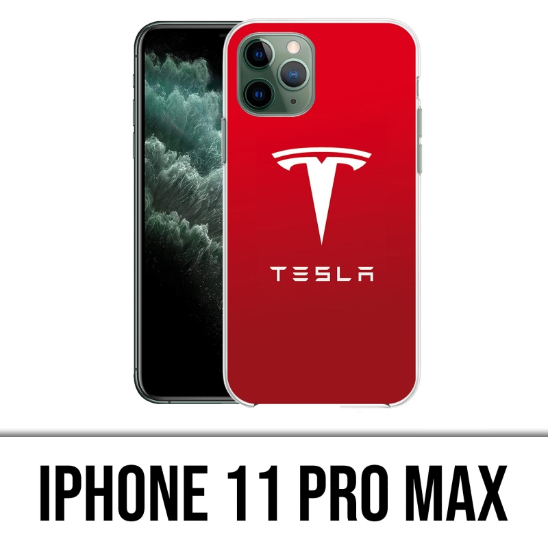 Coque iPhone 11 Pro Max - Tesla Logo Rouge