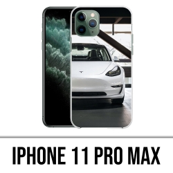 Custodia per iPhone 11 Pro Max - Tesla Model 3 bianca