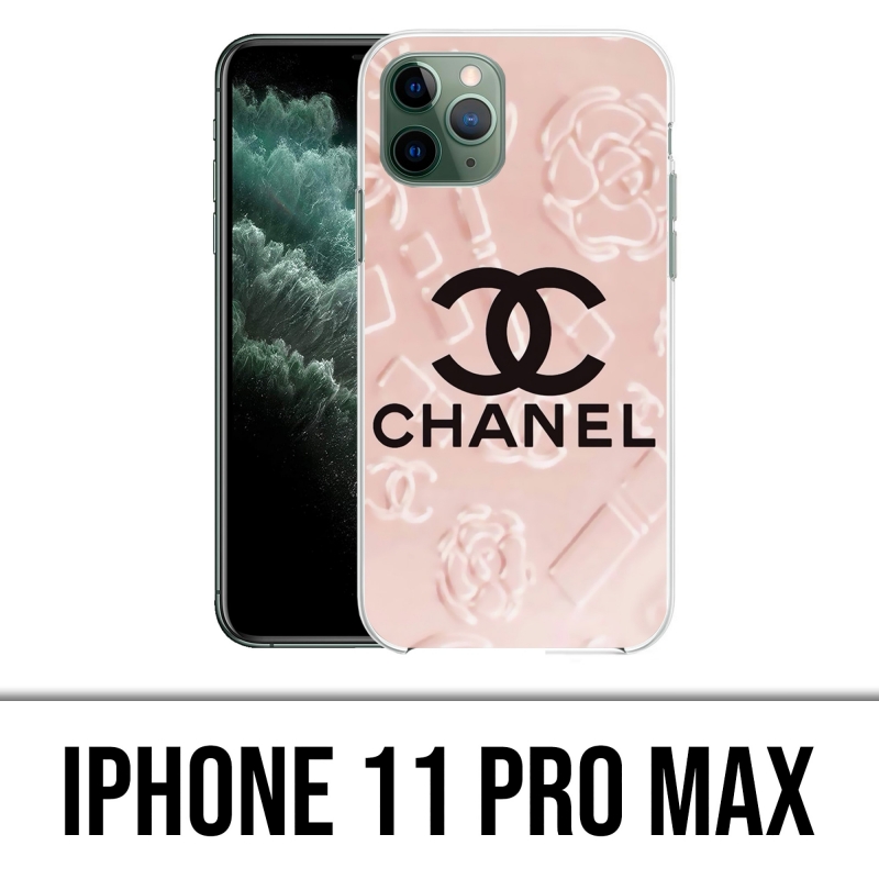 Coque iPhone 11 Pro Max - Chanel Fond Rose