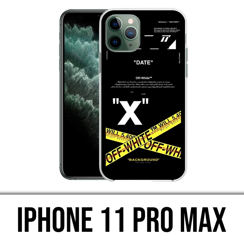 Custodia per iPhone 11 Pro Max - Linee incrociate bianco sporco