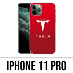 Custodia per iPhone 11 Pro - Logo Tesla rosso