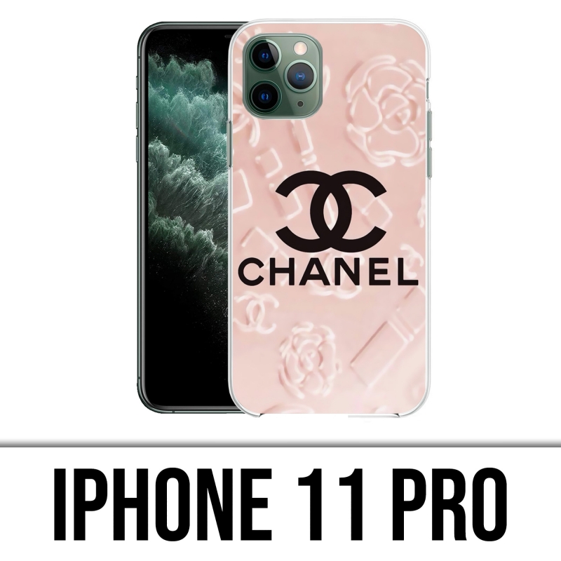 Coque iPhone 11 Pro - Chanel Fond Rose