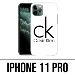 Custodia IPhone 11 Pro - Logo Calvin Klein Bianco