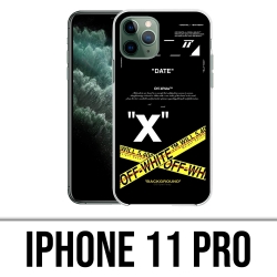 Custodia per iPhone 11 Pro - Linee incrociate bianco sporco