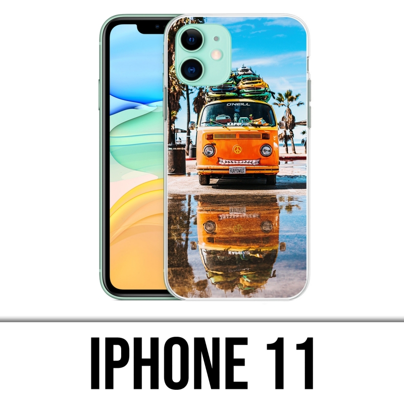 Coque iPhone 11 - Combi VW Plage Surf