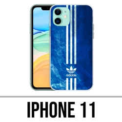 Coque iPhone 11 - Adidas Bandes Bleu